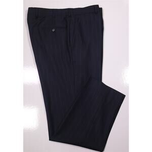 Commonwealth Proper CMMP Bespoke Navy Chalkstrike Wool Dress Pants 36x31